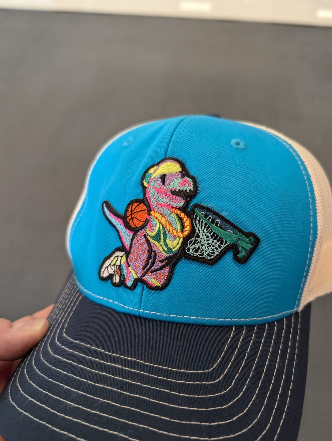 Customer photo review of "Dunking' Dino" – Patch