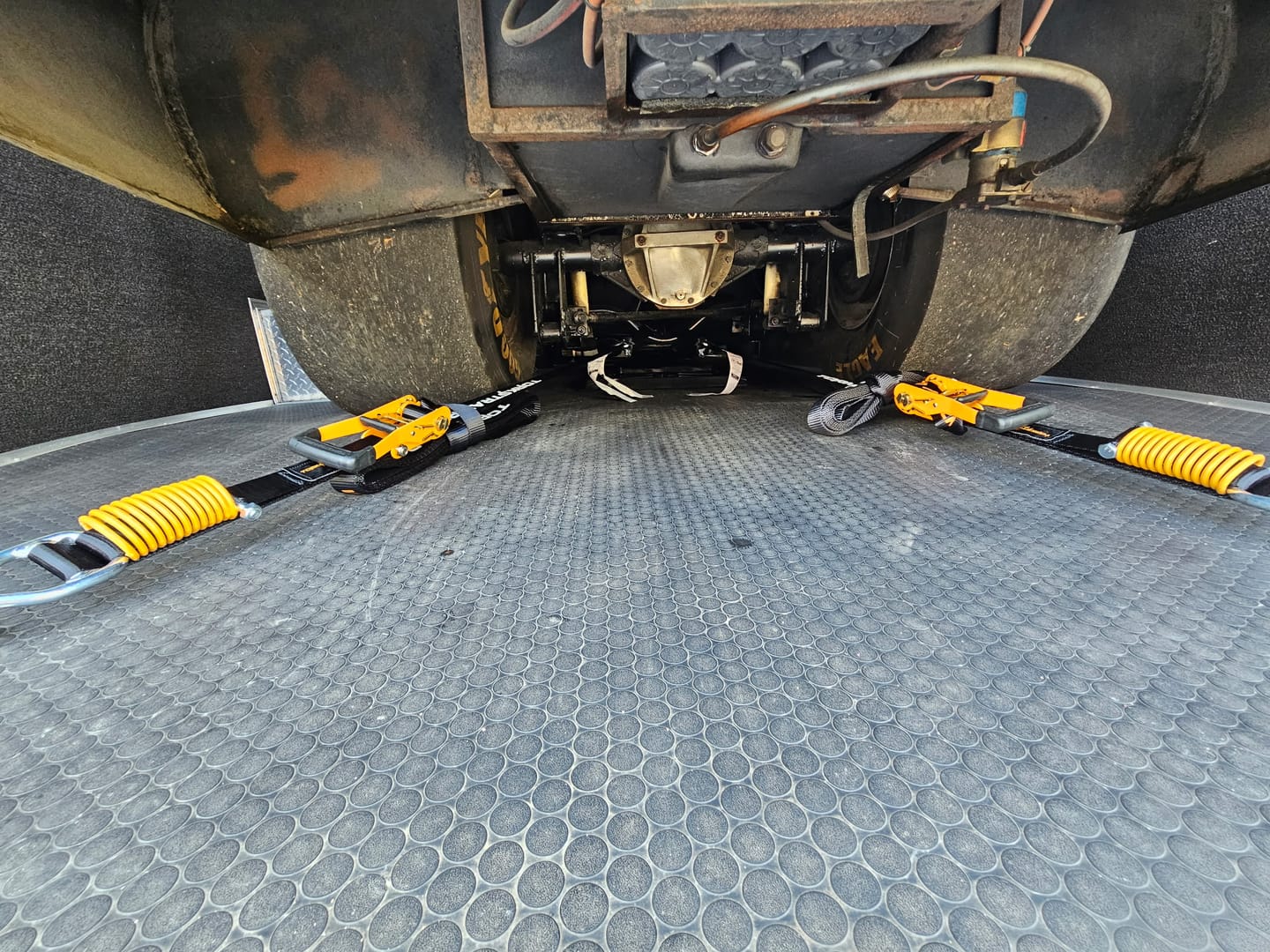 Customer photo review of TorkStrap PRO | 25' x 2'' Self Tensioning Ratchet Straps (10,000LB Break Strength) - Adjusts to Load Shifts - Spring Loaded Heavy Duty Ratchet Straps w/ Soft Loops - UTV, Cargo, ATV, Truck