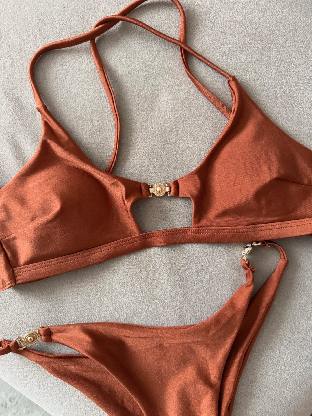 Customer photo review of Push Up Two Piece Bikini Set Hollow Out — Black | KIMLUD