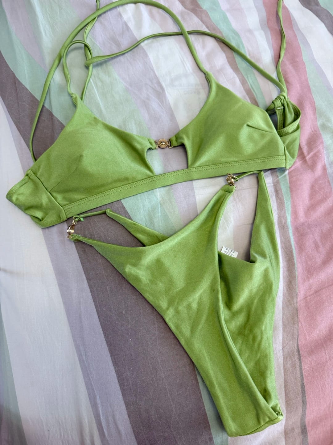 Customer photo review of Push Up Two Piece Bikini Set Hollow Out — Black | KIMLUD