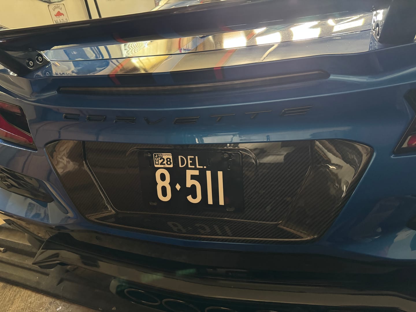 Customer photo review of Corvette C8 Z06 License Plate Backing