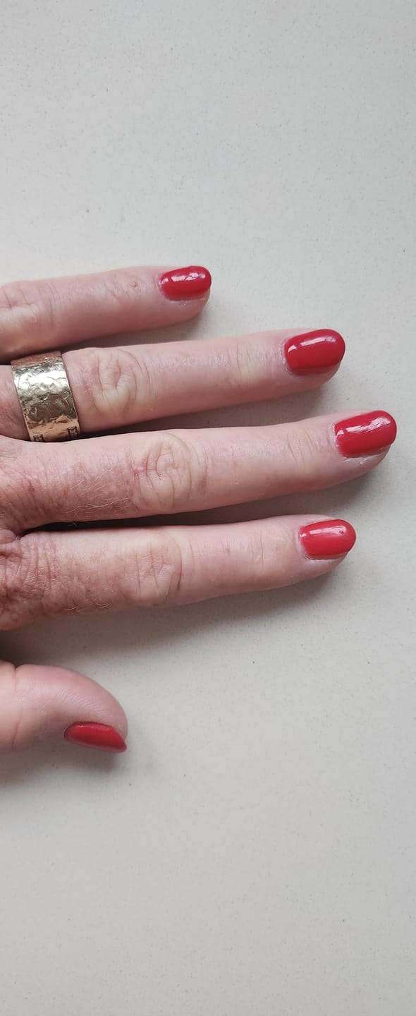 Customer photo review of Rose Red Dipping Powder