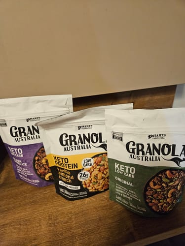 Customer photo review of Australia Granola Vanilla Almond (KETO, 28g de PROTEÍNA).