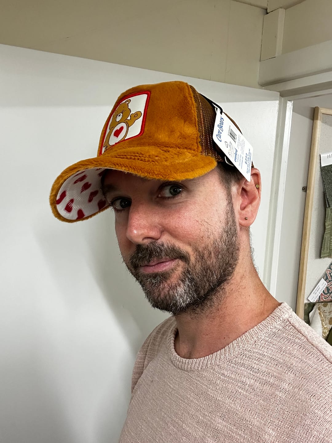 Customer photo review of OVERLORD X Care Bears:  Tender Heart Bear Trucker Cap