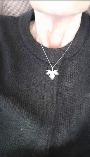 Customer photo review of Maple Leaf Necklace 925 Silver Plant Pendant