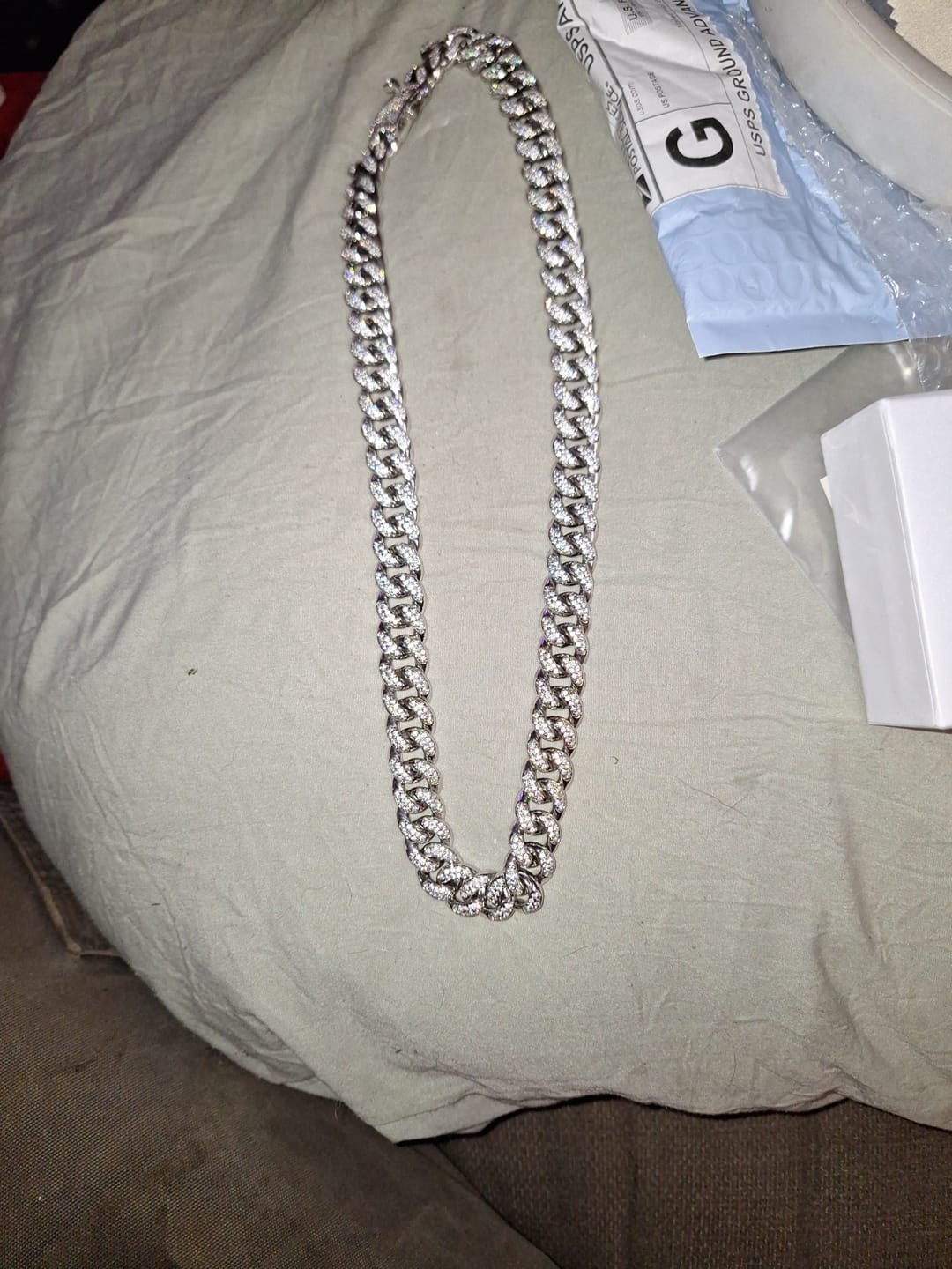 Customer photo review of 12mm Iced Out Miami Cuban Link Chain