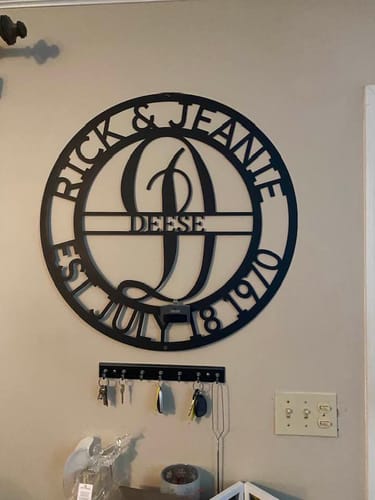 Customer photo review of Elaborate Name - Steel Sign