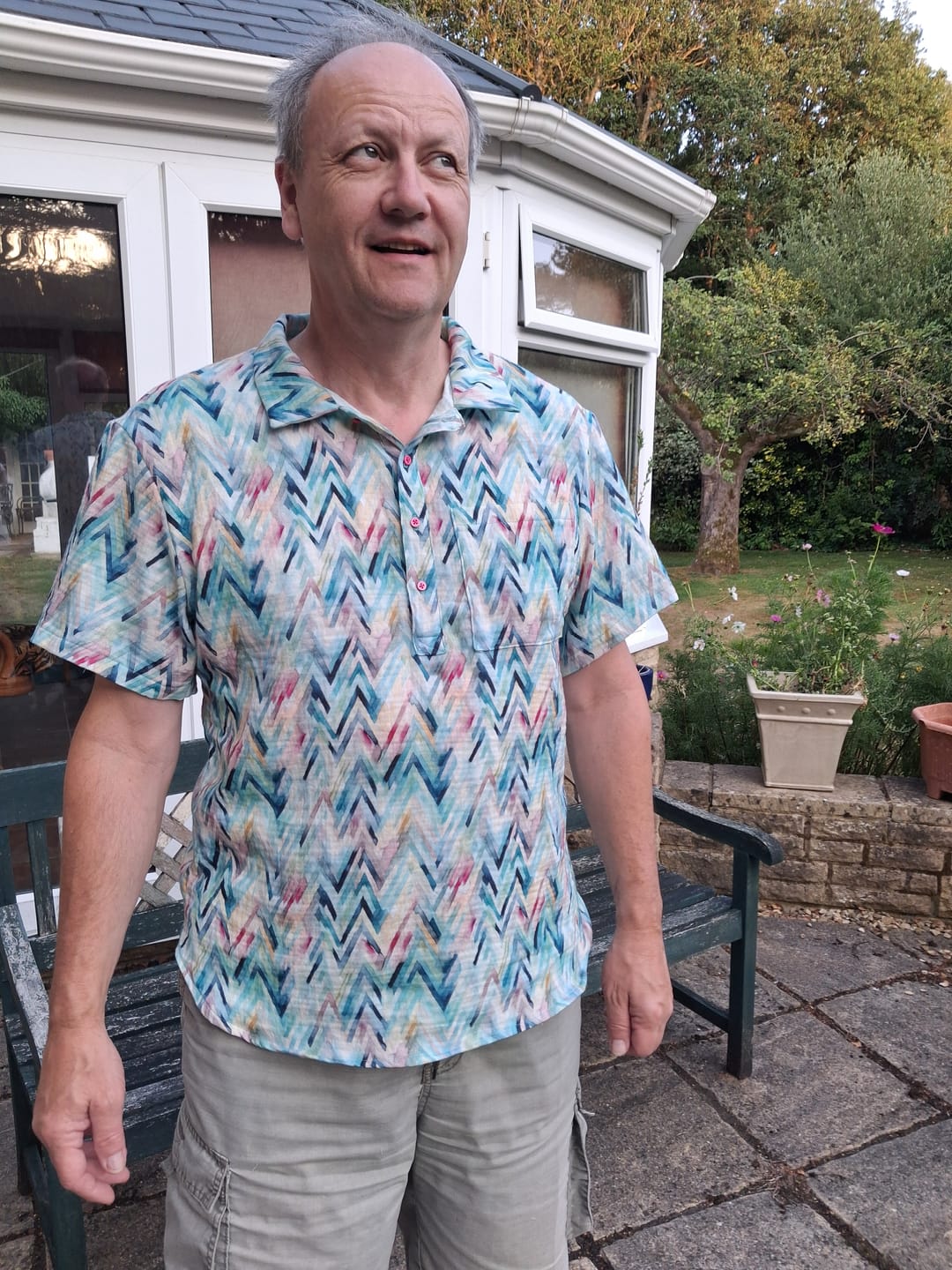 Customer photo review of Vibrant Zigzags Double Gauze Fabric