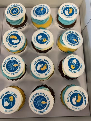 Customer photo review of 15 x 5 cm Pre-cut Standard Cupcake Custom Edible Icing Images