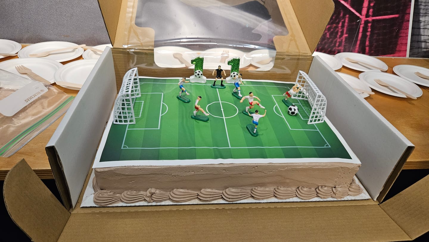 Customer photo review of Soccer Field – Cake Wrap Edible Image