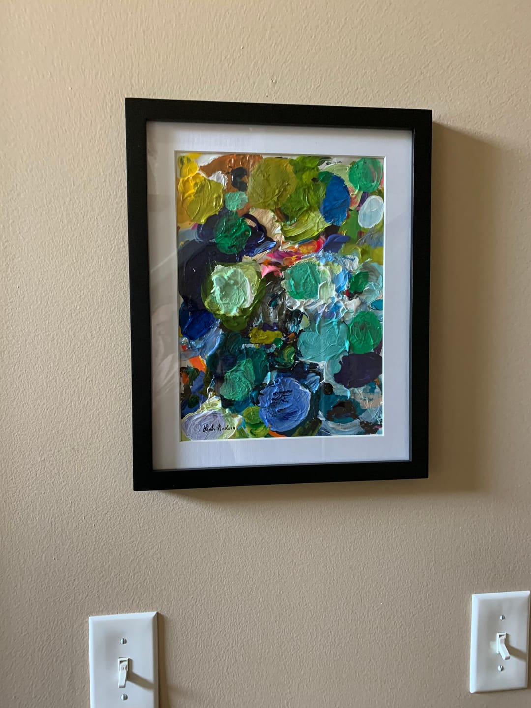 Customer photo review of “Shades of Green” framed palette