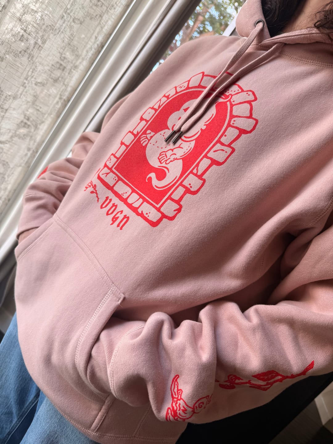 Customer photo review of "Dead Flowers" heavyweight hoodie