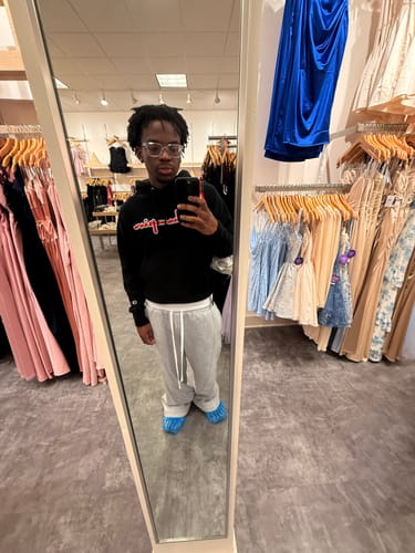 Customer photo review of ARCHIVE ESSENTIAL WIDELEG SWEATPANTS GRAY