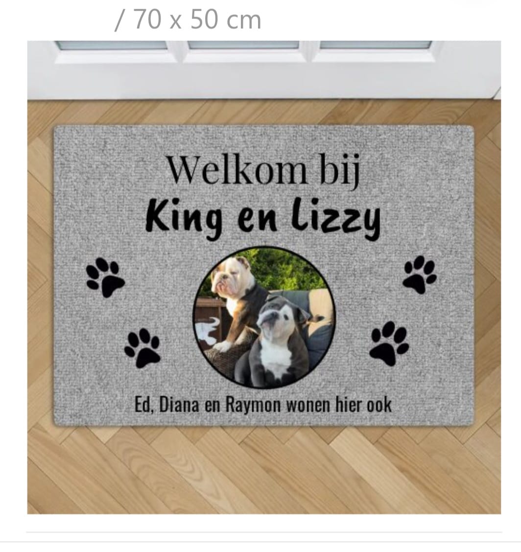 Customer photo review of Eigen foto - Gepersonaliseerde huisdier deurmat