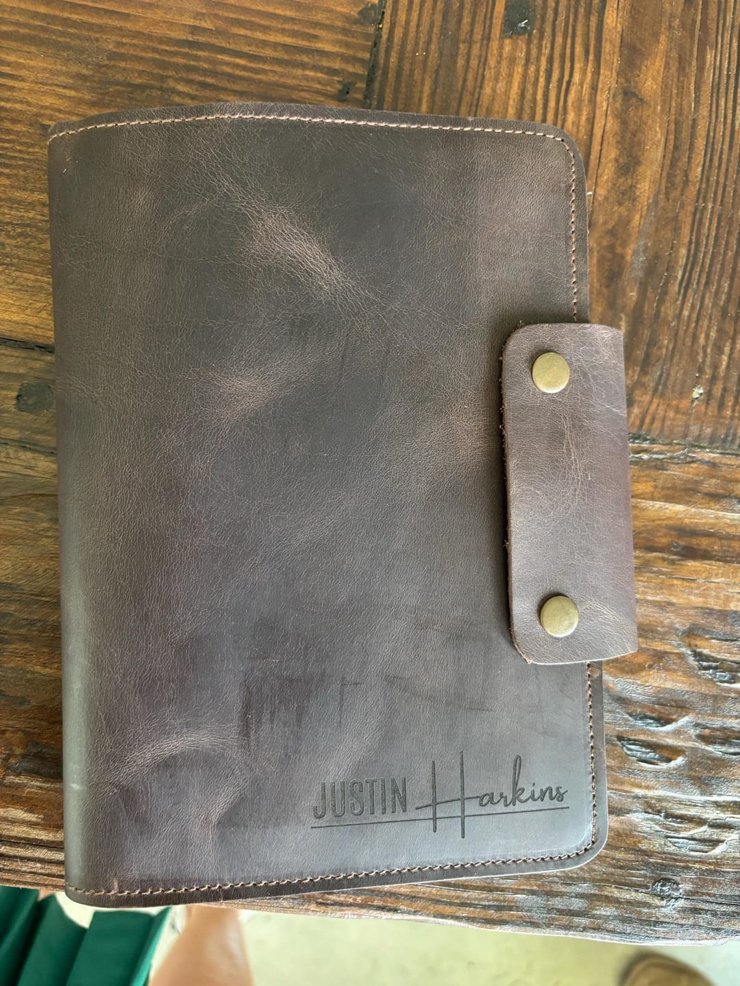Customer photo review of 2025-2026 Leather Planner, Company Gift, Personalized & Refillable Journal with Leather Cover and Pen