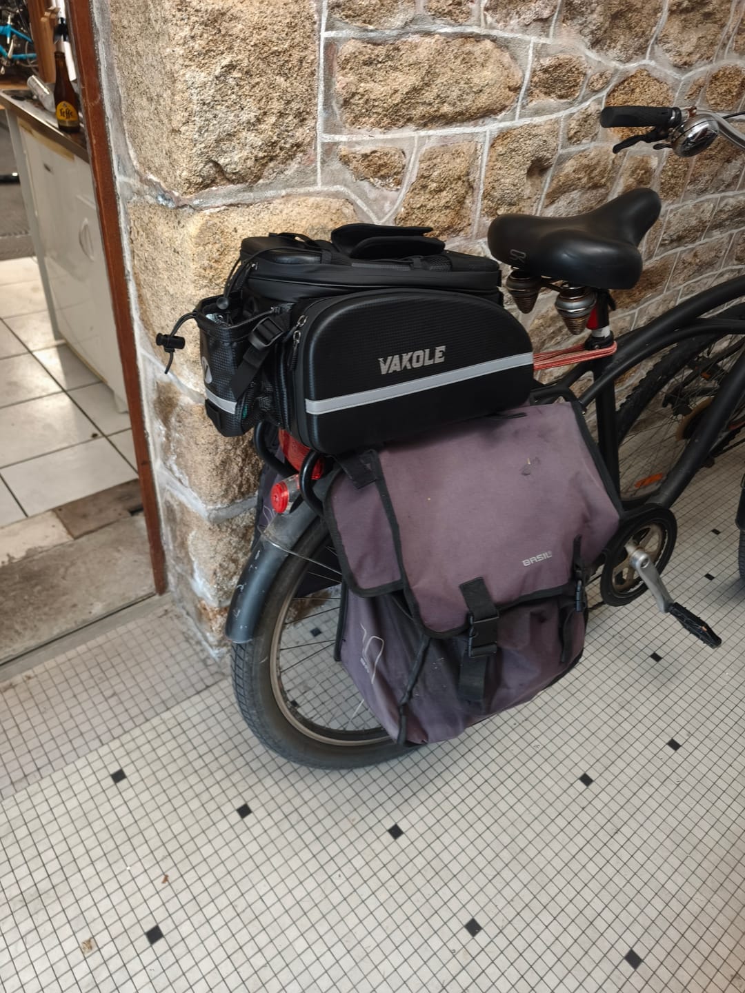 Customer photo review of Vakole Waterproof Bike Rack Bag With Large Capacity(17-35L)