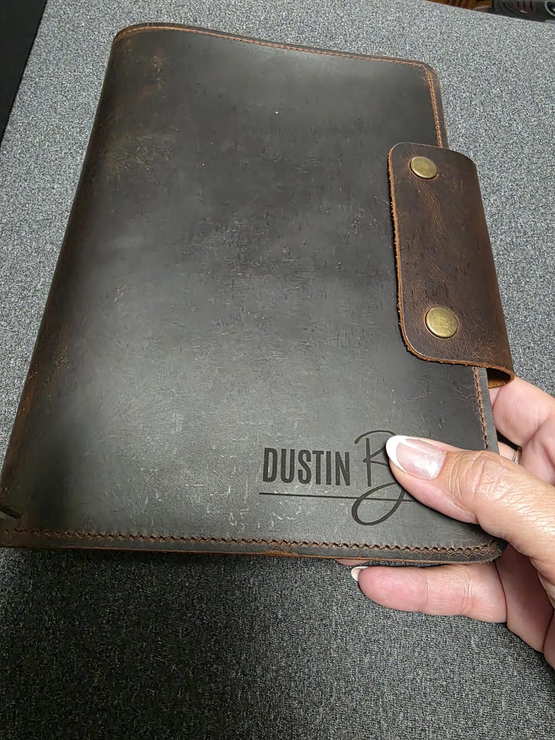 Customer photo review of Personalized Leather Journal, Custom A5 Notebook Gift, 2025-2026 Planner