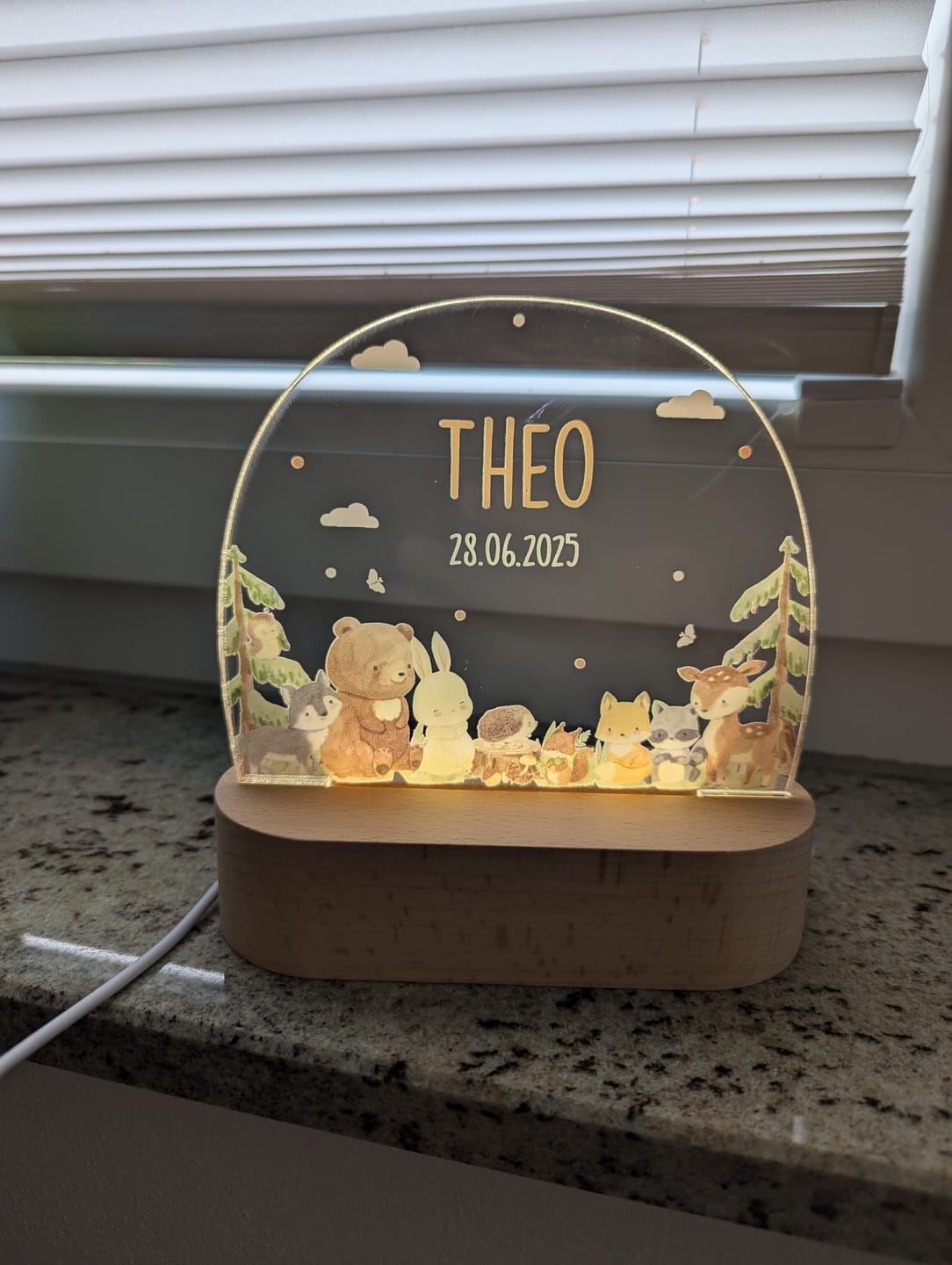 Customer photo review of Nachtlicht Kinder personalisiert - Niedliche Waldtiere