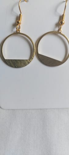 Customer photo review of Brass Half Round Charms - Half Round Raw Brass Pendant - Brass Earring Findings - Jewelry Supplies - 14,47x8,9x0,8mm - PP2009