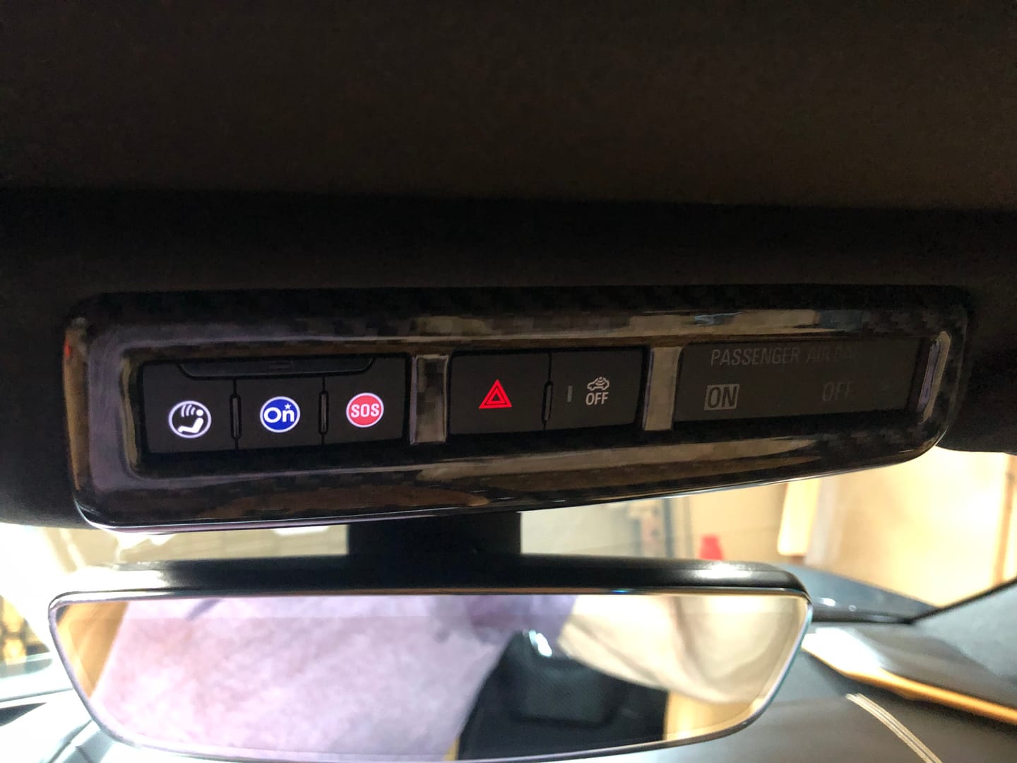 Customer photo review of C8 Corvette Carbon Fiber Overhead Dome light trim Cover