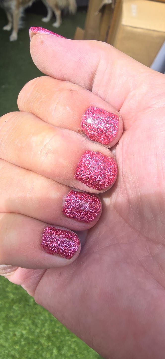 Customer photo review of Haze Blue Dipping Powder