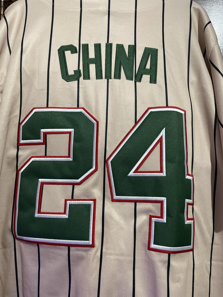 Customer photo review of Mexico Heritage Custom Baseball Jersey