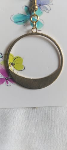 Customer photo review of Brass Circle Charms - Textured Circle shape Raw Brass Pendant - Earring Findings - Jewelry Supplies - 22.4x20.5x0.97mm - PP1910
