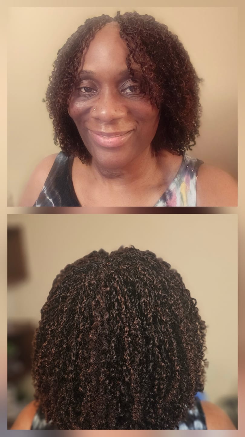 Customer photo review of Human Crochet Hair Micro Yanky Twists