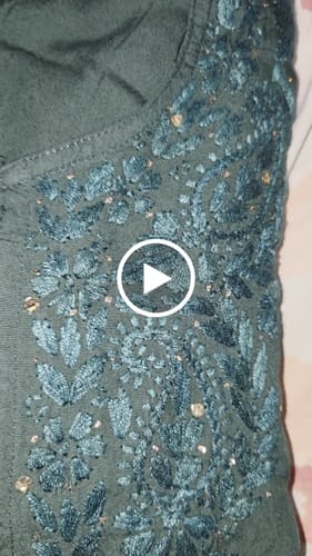 Customer video review of Bottle Green 2 piece Rayon Mukaish set