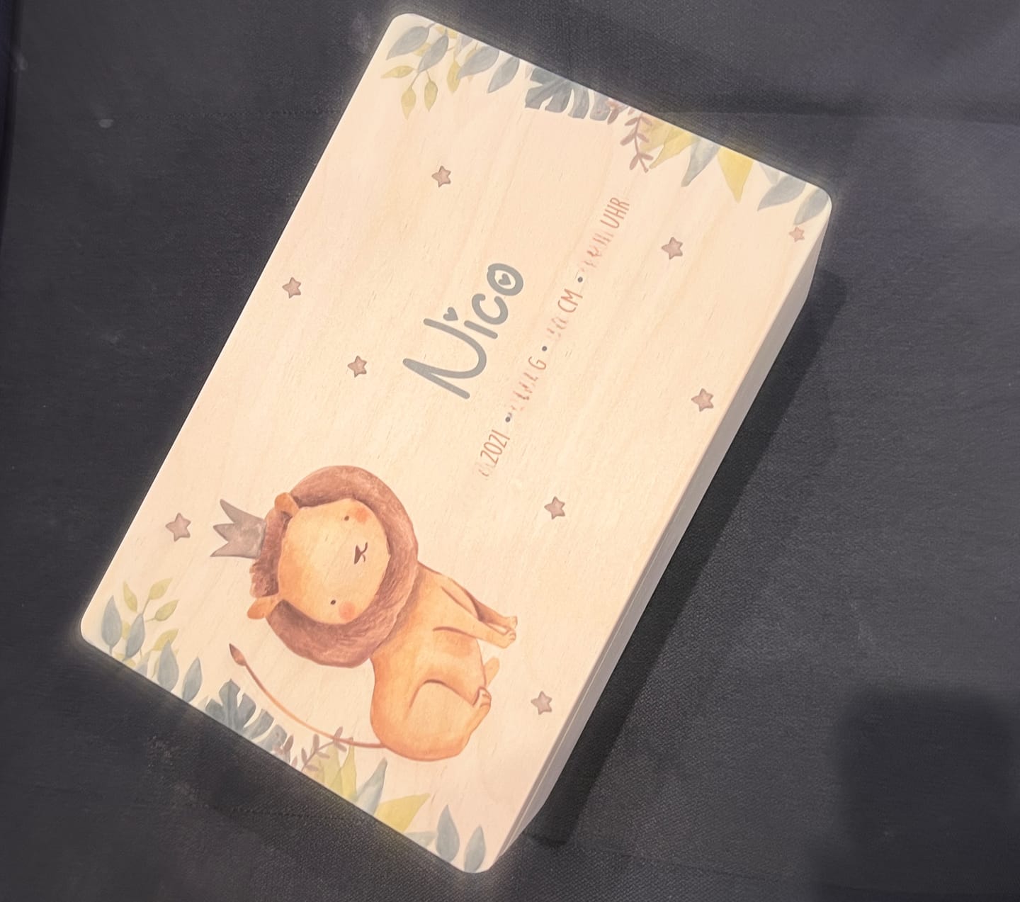 Customer photo review of Erinnerungsbox Baby - Jungle Löwe