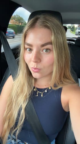 Customer photo review of GOLD OCEAN LETTER NECKLACE