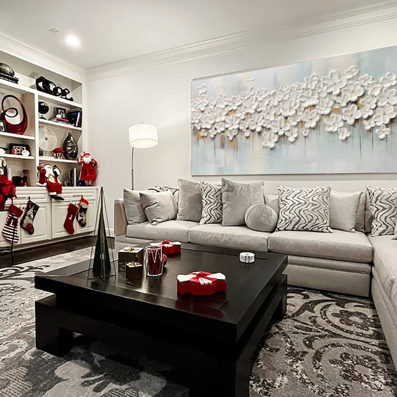 Customer photo review of Flower Textured Painting Canvas #FP061