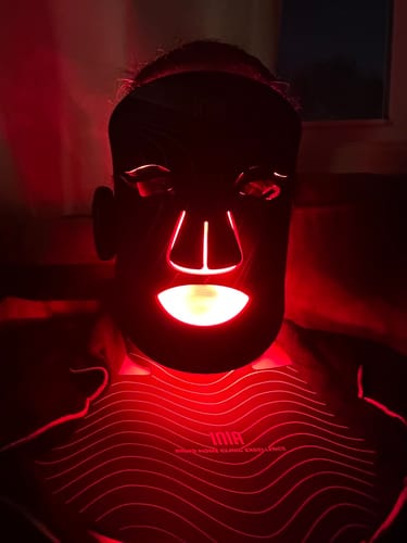 Customer photo review of INIA GLOW Neck & Chest Red Light Therapy
