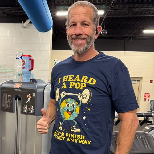 Customer photo review of I Heard a Pop T-Shirt