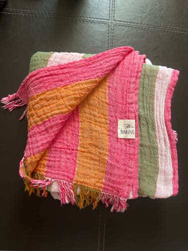 Customer photo review of Çizgili Dokulu Peştemal Pembe-Turuncu