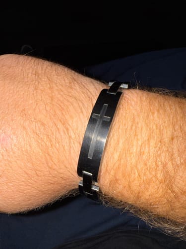 Customer photo review of Lord's Prayer Bracelet (Size M-L or L-XL): Helps Pair Veterans With A Service Dog Or Shelter Dog