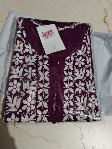 Customer photo review of Zyra Deep Purple Cotton Kurta