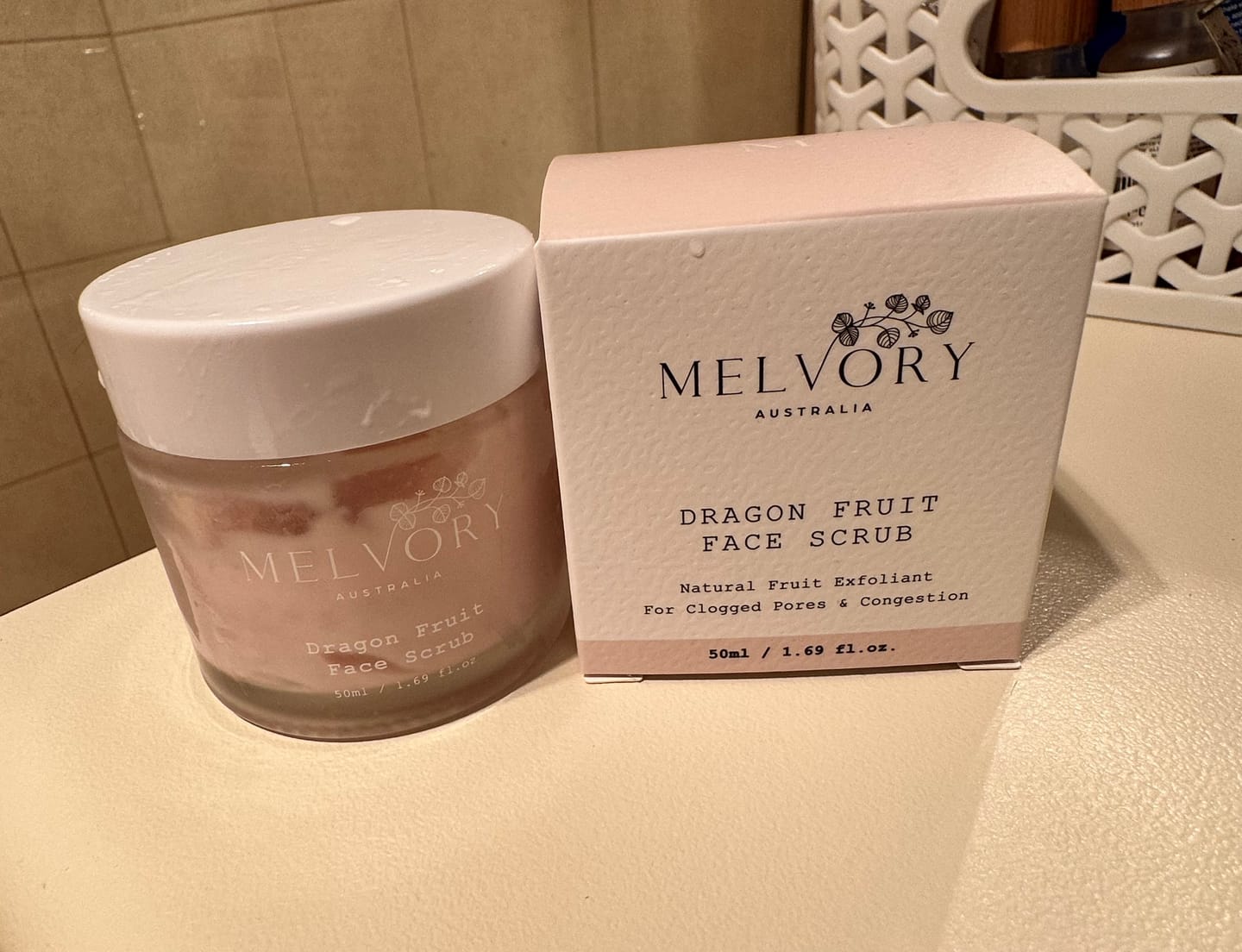 Customer photo review of Dragonfruit Face Scrub
