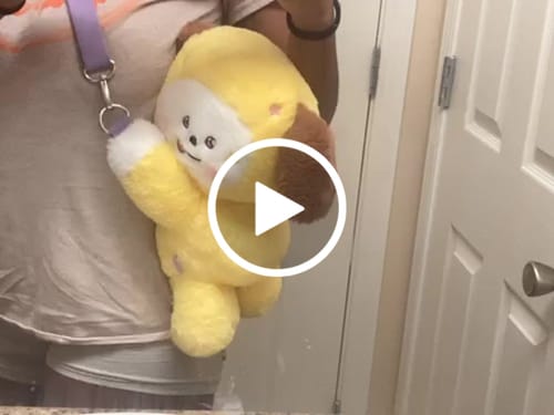 Customer video review of BT21 Official The Journey Hug Me Plush Crossbody Bag