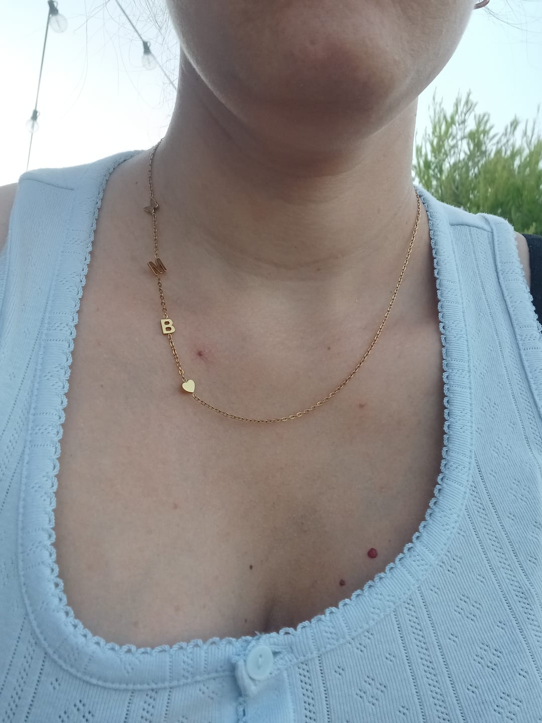 Customer photo review of Collana Personalizzata con Iniziali Laterali