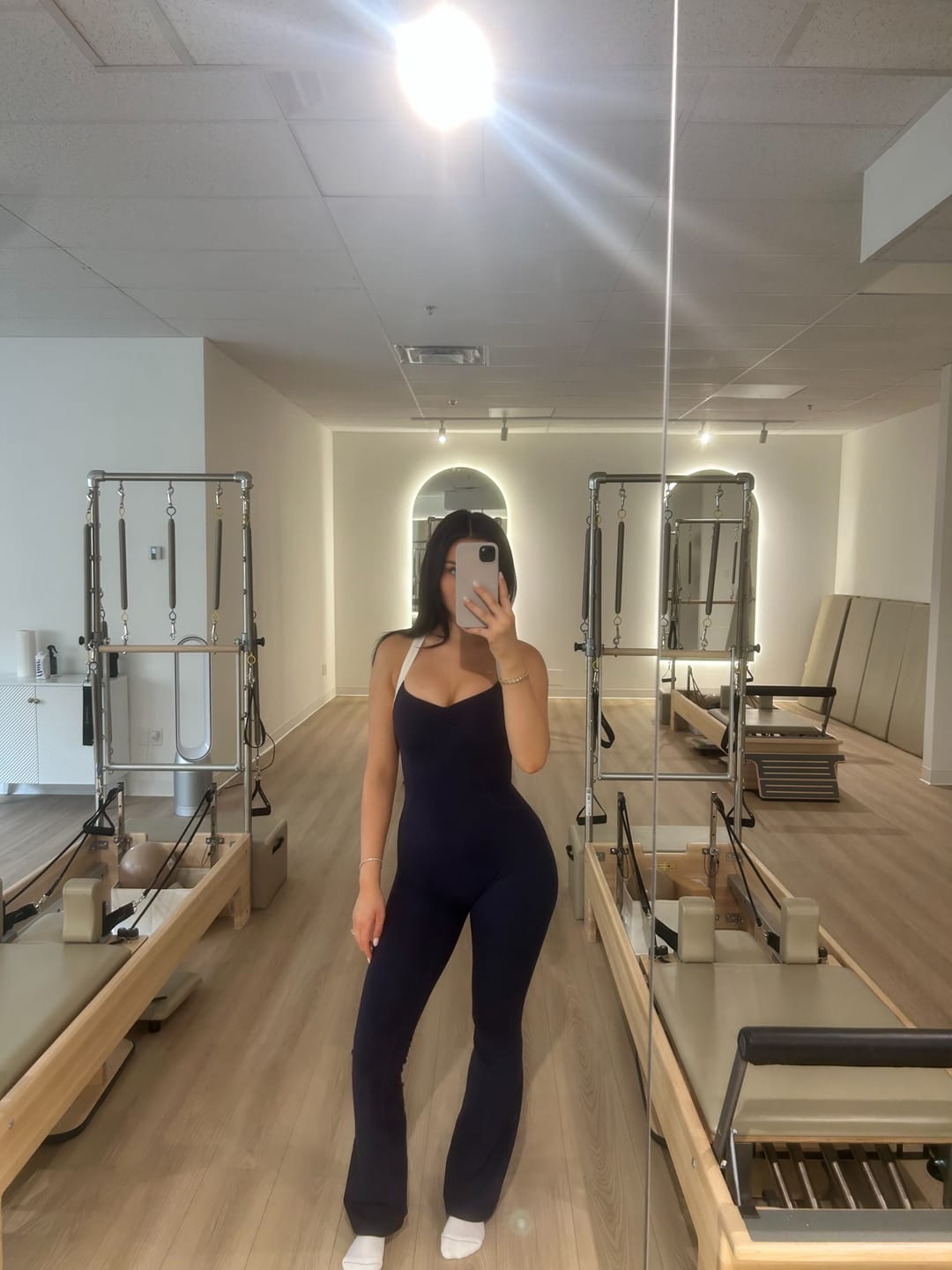 Customer photo review of The Sculpt Onesie / Navy-Crème
