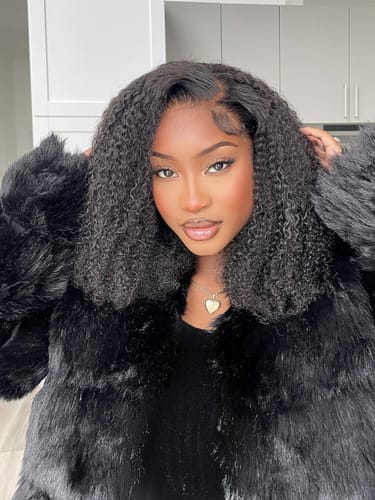 Customer photo review of Coil Perfection Afro Kinky Curly 13x4 HD Lace Front Wig 180% Density