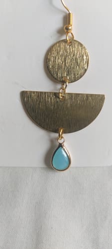 Customer photo review of Brass Drop Charms - Raw Brass Drop Earrings and Pendant - Earring Findings - Jewelry Supplies - 52.62x30.28x0.86mm - PP2476