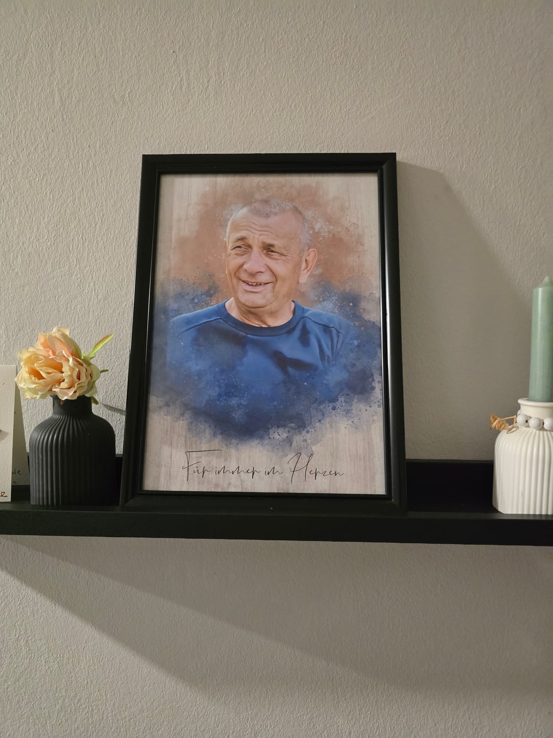 Customer photo review of Persönliches Trauer Geschenk | Gedenkbild für Verstorbene | Geschenk zur Beerdigung