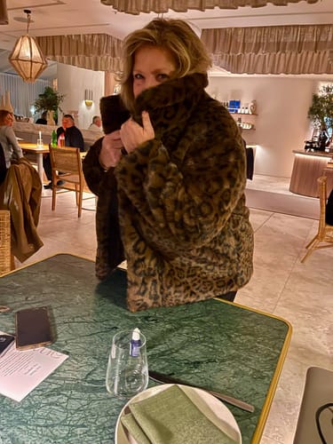 Customer photo review of After Dark Faux Fur Jacket - Animal