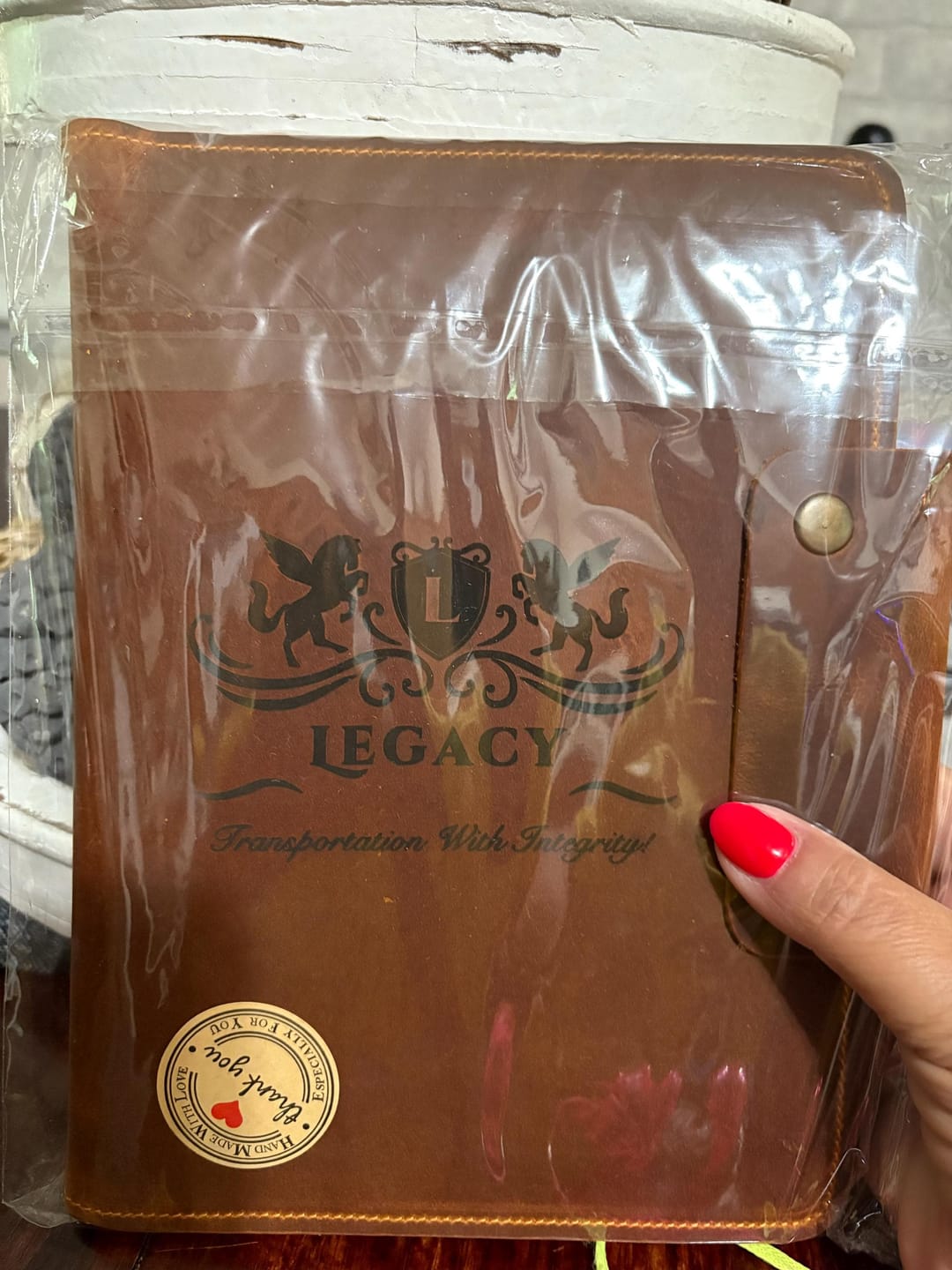 Customer photo review of 2025-2026 Leather Planner, Personalized Refillable Leather Journal A5 Size + Free Pen