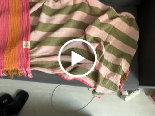 Customer video review of Çizgili Dokulu Peştemal Pembe-Turuncu