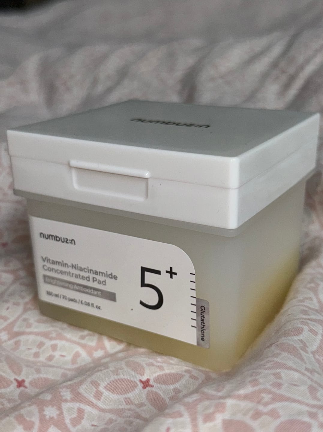 Customer photo review of Balinoši spilventiņi ar niacinamīdu Numbuzin No.5 Vitamin-Niacinamide Concentrated Pad