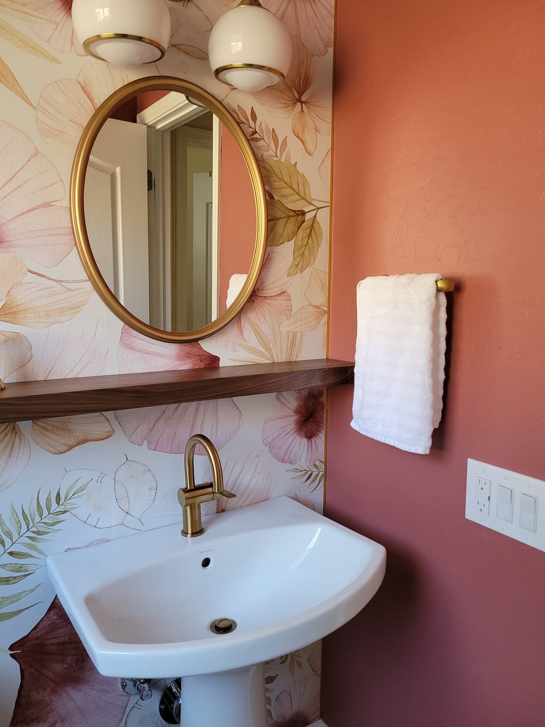 Customer photo review of Walnut Floating Shelves