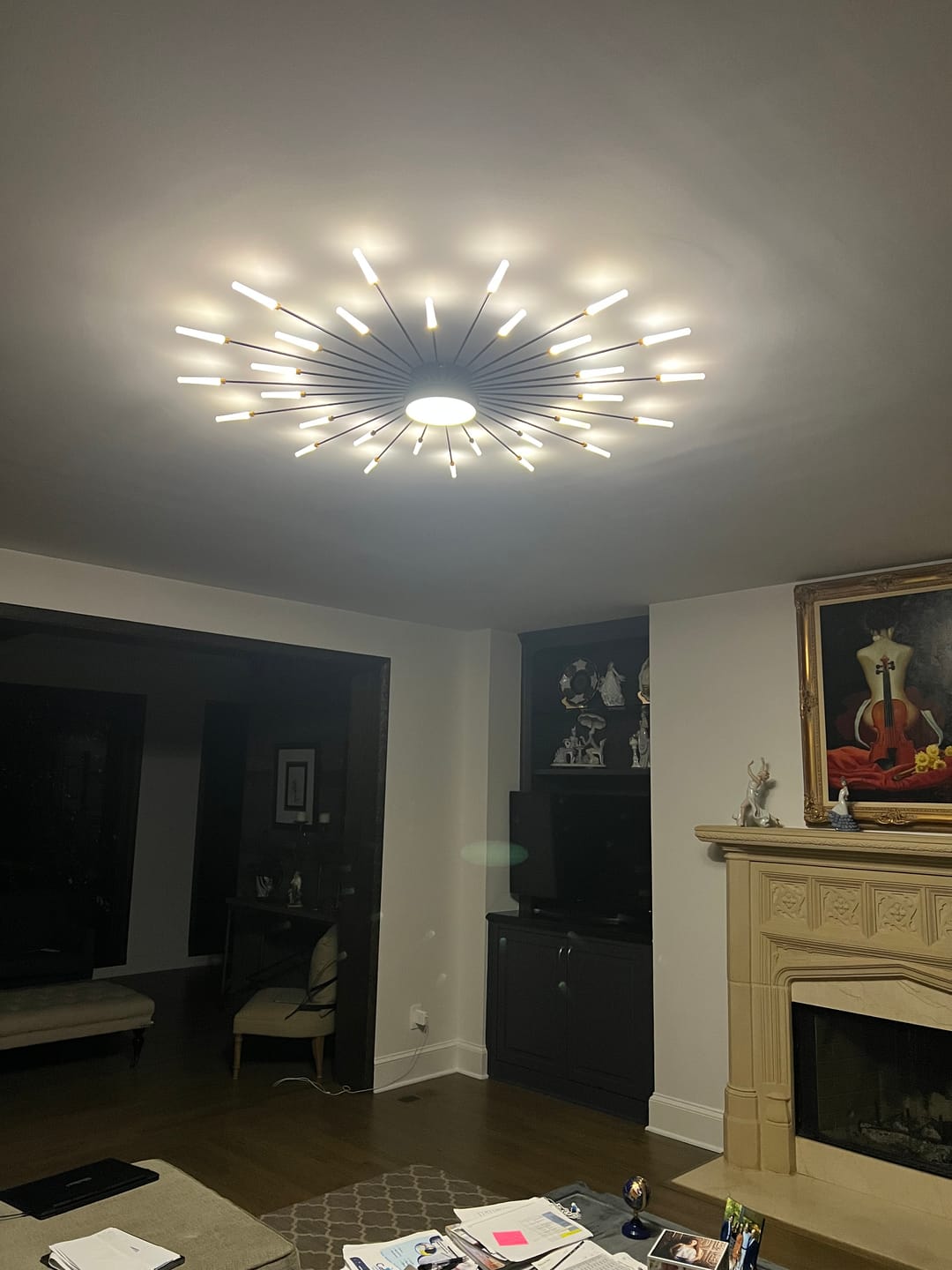 Customer photo review of WOMO Firework Sunburst Flush Mount Ceiling Light-WM1001